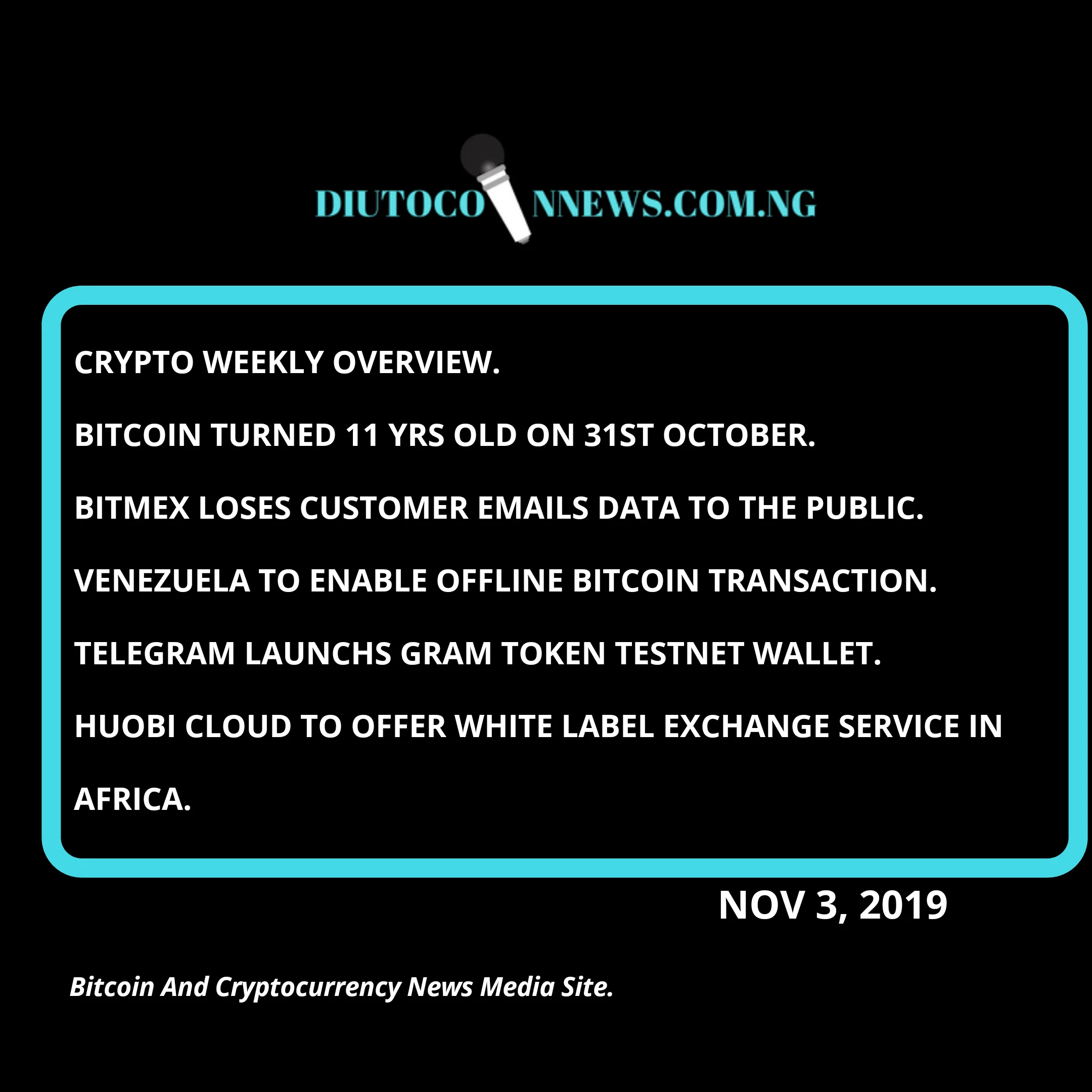 Weekly Overview On Cryptocurrency News: Venezuela Tech Savvy To Enable  Bitcoin Transactions Offline. | DiutoCoinNews