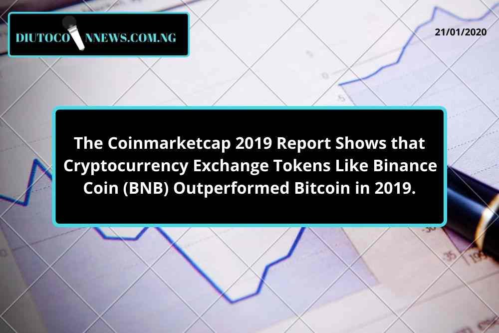 The Coinmarketcap 2019 Report Shows that Cryptocurrency Exchange Tokens Like Binance Coin (BNB) Outperformed Bitcoin in 2019.