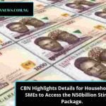CBN Highlights Details for Households and SMEs to Access the N50billion Stimulus Package.