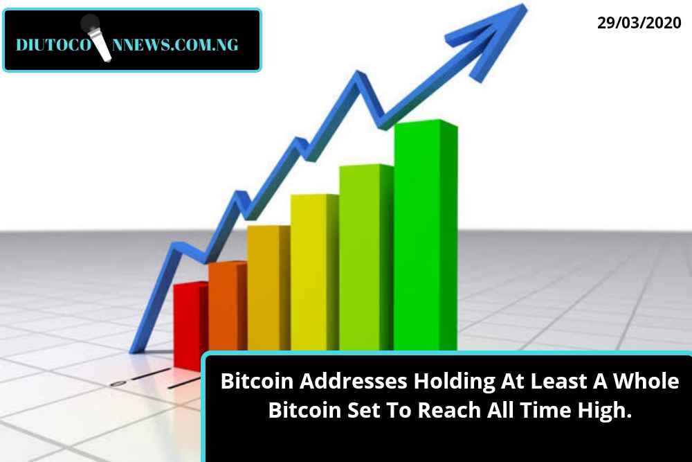Bitcoin Addresses Holding At Least a Whole Bitcoin to Reach All Time High.