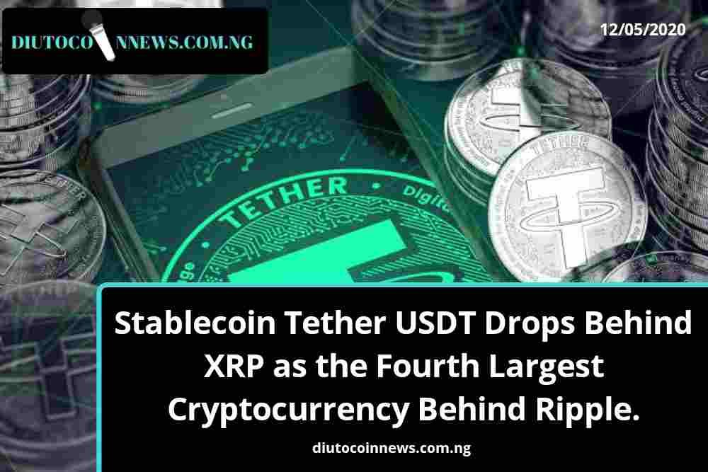 Stablecoin Tether USDT Shades $2 Billion Dropping Behind XRP as the Fourth Largest Cryptocurrency.