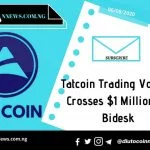 Tatcoin Trading Volume Crosses $1 Million on Bidesk