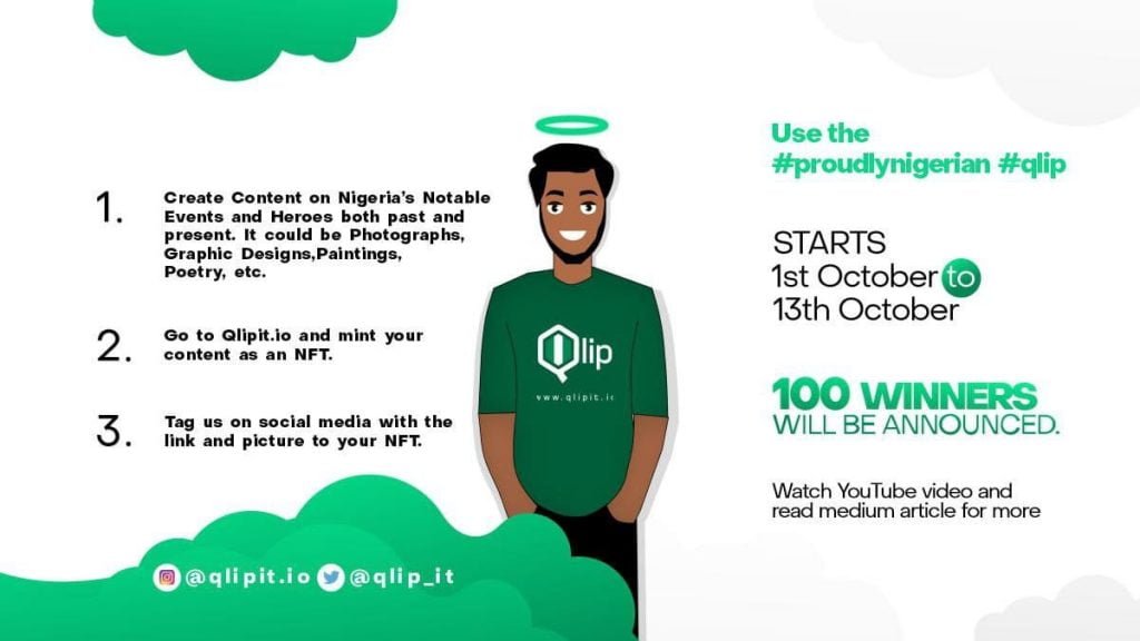 Nigeria’s Independence Day #Nft Contest (50,000 QLIP Token Reward Pool) 
