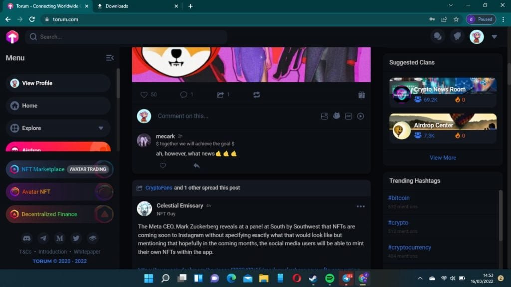 Create Posts, Complete Tasks, Verify Account to Earn XTM Rewards on Torum SocialFi Platform
