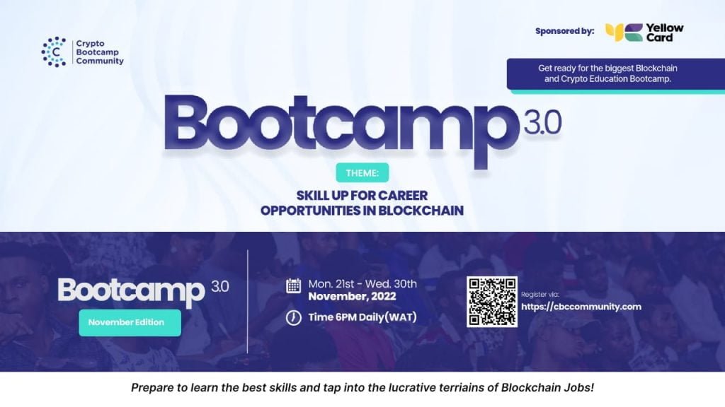 <strong>CRYPTO BOOTCAMP x YELLOW CARD TRAINS 1000 PEOPLE ON BLOCKCHAIN SKILLS</strong>